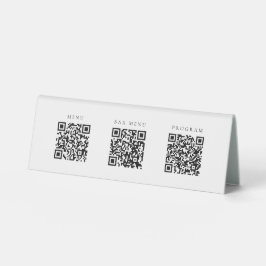 Einfache 3 in einem QR-Bar-Menü Hochzeit Tischaufsteller