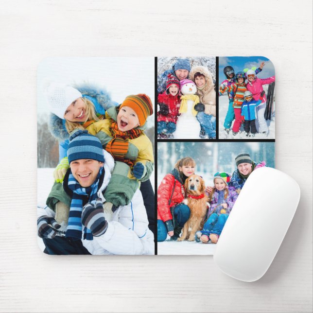 Einfache 4-Foto-Collage Mousepad (Mit Mouse)