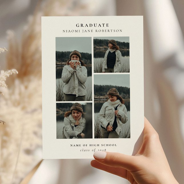 Einfache 4-Fotolage-Abschluss Ankündigung (Von Creator hochgeladen)