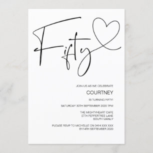 Einfache 50. Geburtstagsfeier Einladung