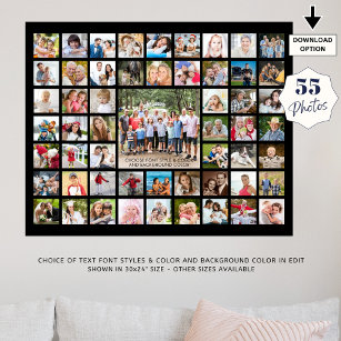Einfache 55-Bild-Collage benutzerdefinierte Farbe Poster