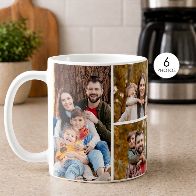 Einfache 6-Foto-Collage Kaffeetasse (Von Creator hochgeladen)