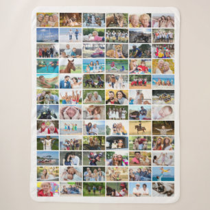 Einfache 72 Rectangle Foto Collage benutzerdefinie Sherpadecke
