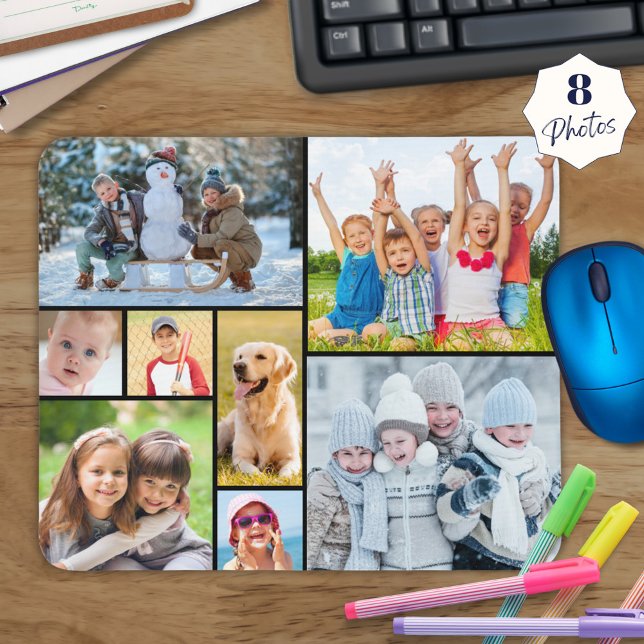 Einfache 8-Foto-Collage Mousepad (Von Creator hochgeladen)