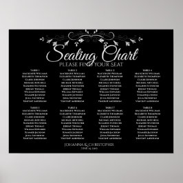 Einfache 8-Tisch-Grau auf der schwarzen Hochzeitss Poster