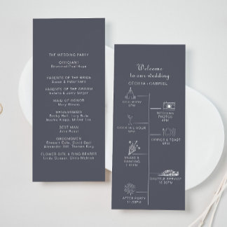 Einfache Abend Boho Timeline Hochzeit Programm