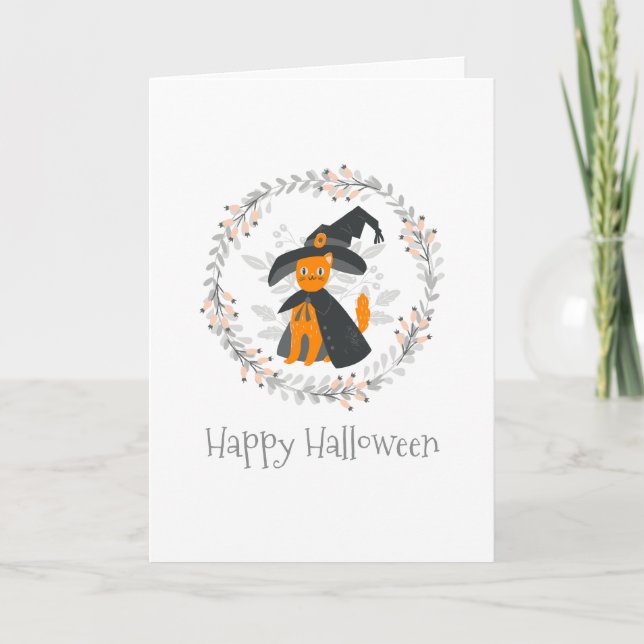 Einfache, aber elegante Halloween-Grußkarte Karte (Vorderseite)