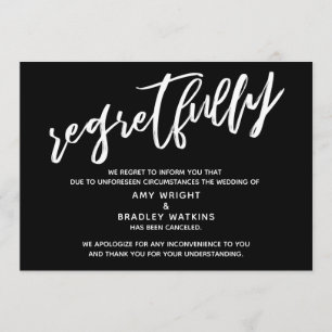 Einfache Abgesagte Hochzeit Bedauerlicherweise Sch Einladung