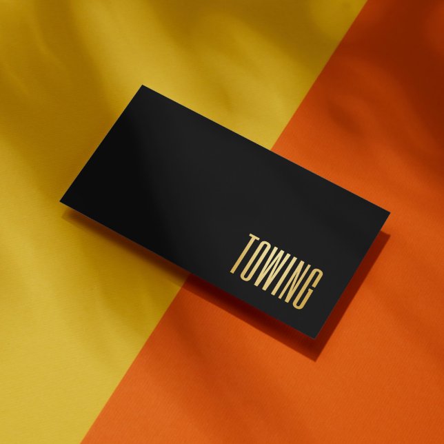 Einfache Abschleppung Schwarz und Gold Visitenkarte (Von Creator hochgeladen)