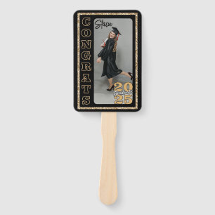 Einfache Abschluss Foto Hand Fan Custom Grad Fächer