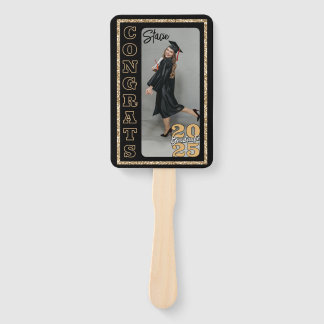 Einfache Abschluss Foto Hand Fan Custom Grad Fächer