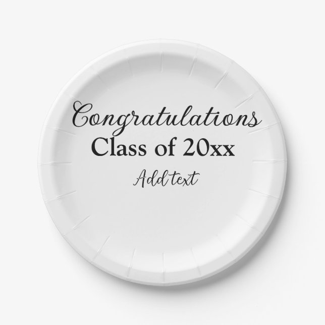 Einfache Abschluss Gratulationen minimalen Zusatz  Pappteller (Vorderseite)