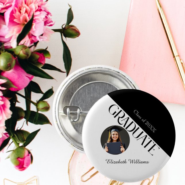 Einfache Abschluss Schwarz/Weiß Button (Von Creator hochgeladen)