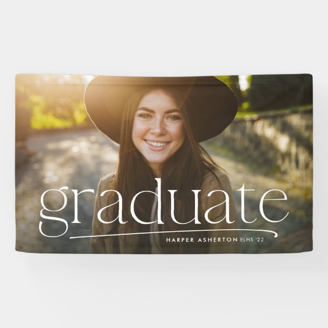 Einfache Absolventen ein Foto personalisierter Abs Banner (Horizontal)