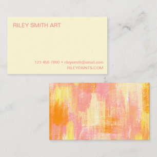 Einfache Abstrakte Aquarellfarbe Orange Gelb Rosa Visitenkarte