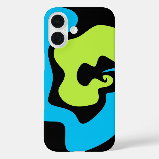Einfache, Abstrakte blaugrüne Formen iPhone 16 Hülle (Rückseite)