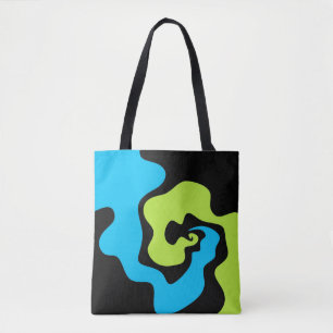 Einfache, Abstrakte blaugrüne Formen Tasche