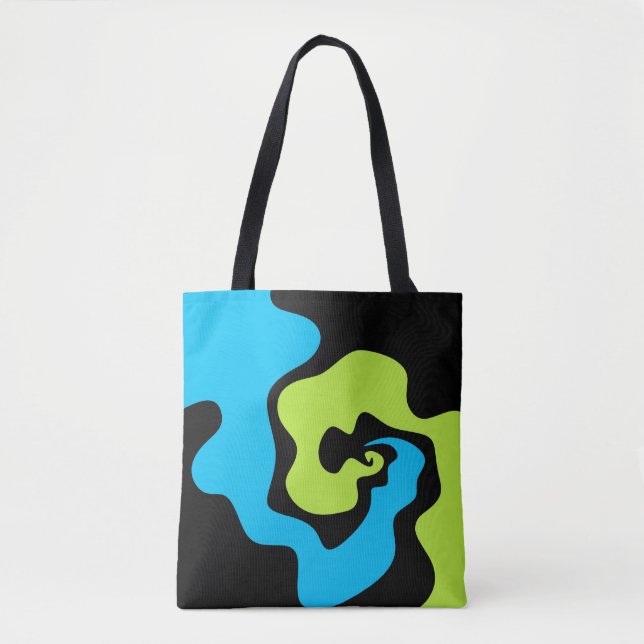Einfache, Abstrakte blaugrüne Formen Tasche (Vorderseite)