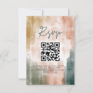 Einfache Abstrakte Hochzeit RSVP Karte