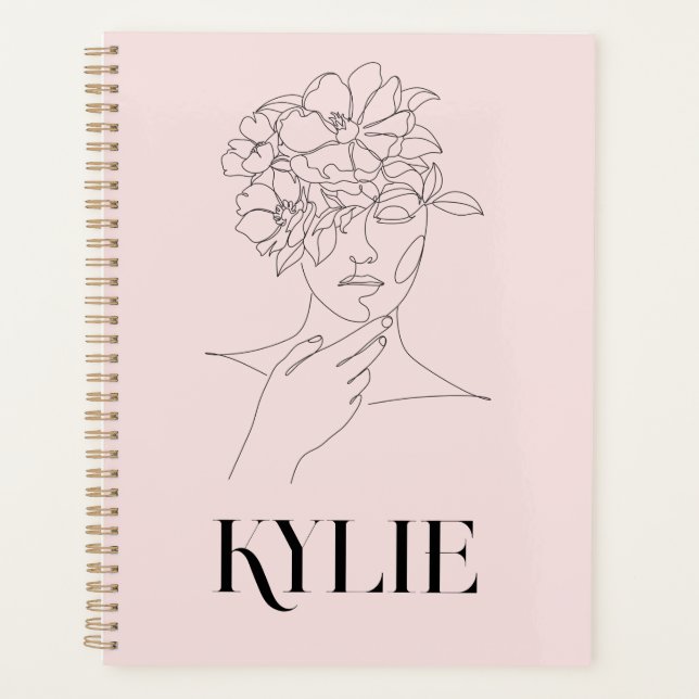 Einfache Abstrakte Linie Kunst Frau Illustration Planer (Vorderseite)