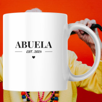 Einfache Abuela gegründet Jahr 2024 Personalisiert Kaffeetasse