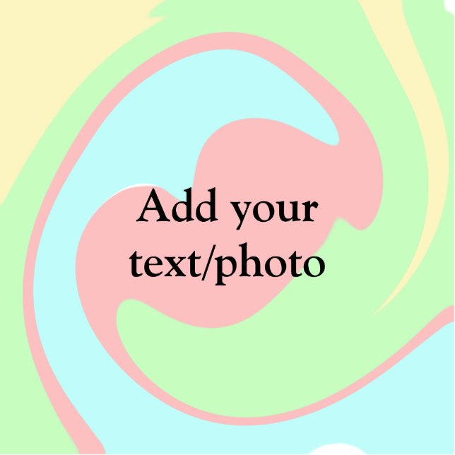 Einfache Acrylpour-Marmor fügen Sie Ihren Textname Freistehende Fotoskulptur (Vorne)