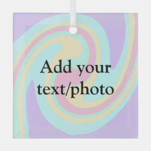 Einfache Acrylpour-Marmor fügen Sie Ihren Textname Ornament Aus Glas