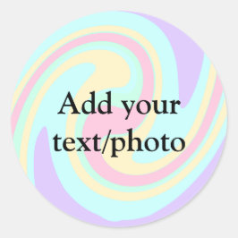 Einfache Acrylpour-Marmor fügen Sie Ihren Textname Runder Aufkleber