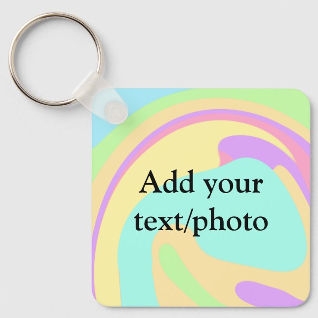 Einfache Acrylpour-Marmor fügen Sie Ihren Textname Schlüsselanhänger (Vorderseite)