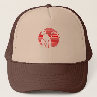 Einfache Affe Vintager Sonnenuntergang Truckerkappe