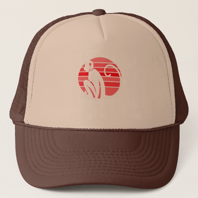 Einfache Affe Vintager Sonnenuntergang Truckerkappe (Vorderseite)