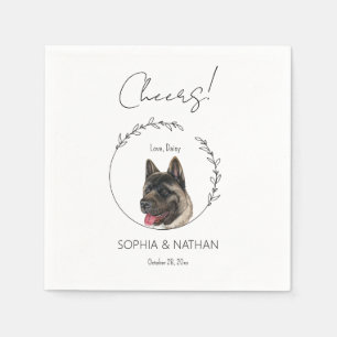 Einfache Akita Dog Wedding Cocktail Serviette