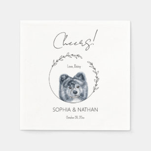 Einfache Akita Dog Wedding Cocktail Serviette