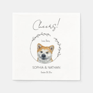 Einfache Akita Dog Wedding Cocktail Serviette