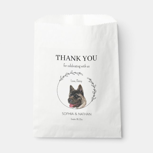 Einfache Akita Dog Wedding Vielen Dank für Ihr Int Geschenktütchen (Vorderseite)