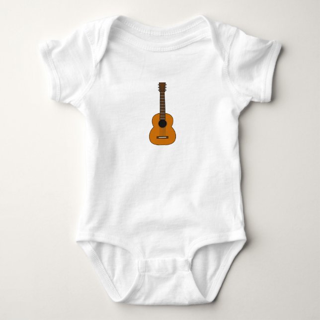 Einfache akustische Gitarre Cartoon Baby Strampler (Vorderseite)
