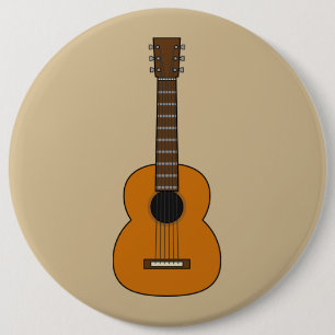 Einfache akustische Gitarre Cartoon Button