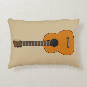 Einfache akustische Gitarre Cartoon Dekokissen