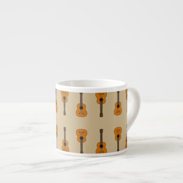 Einfache akustische Gitarre Cartoon Espressotasse (Vorderseite Rechts)