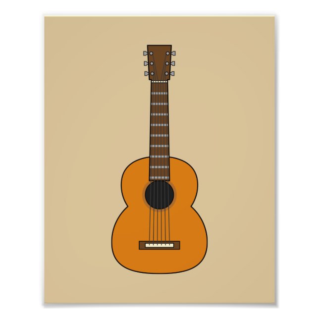 Einfache akustische Gitarre Cartoon Fotodruck (Vorne)