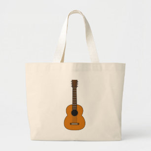 Einfache akustische Gitarre Cartoon Jumbo Stoffbeutel