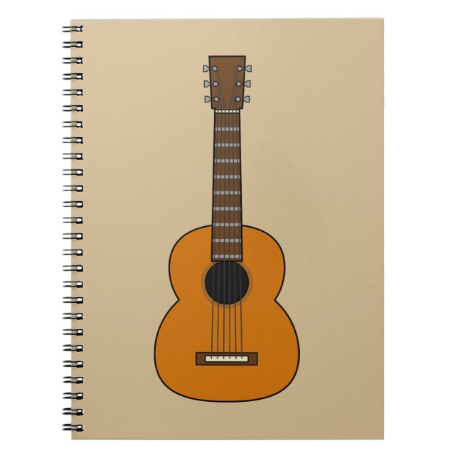 Einfache akustische Gitarre Cartoon Notizblock (Vorderseite)