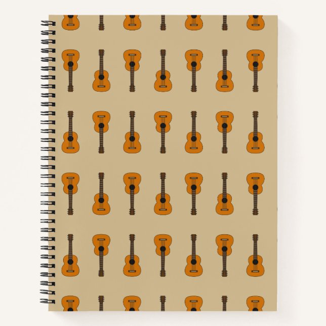 Einfache akustische Gitarre Cartoon Notizbuch (Vorderseite)
