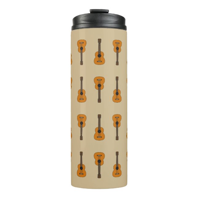 Einfache akustische Gitarre Cartoon Thermosbecher (Vorderseite)