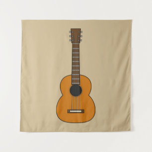 Einfache akustische Gitarre Cartoon Wandteppich
