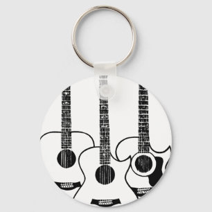 einfache akustische Gitarre Schlüsselanhänger