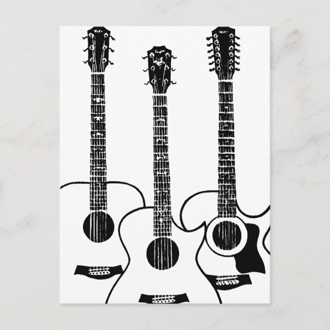Einfache akustische Gitarren Postkarte (Vorderseite)
