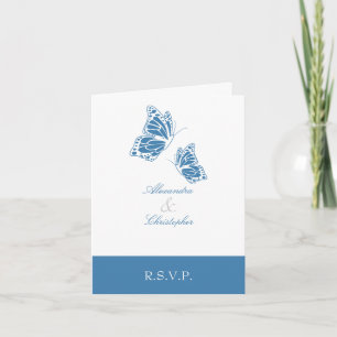 Einfache Amparo blaue Schmetterling UAWG Anmerkung Einladung