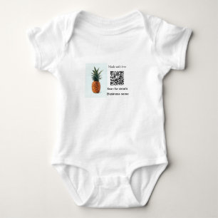 Einfache Ananas-Frucht-Nahrungsmittel-QR-Code Gesc Baby Strampler