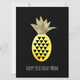 Einfache Ananas Happy Birthday Imitate Gold Card